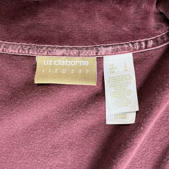 Vtg Y2K Velour Track Jogging Jacket Women's Med Burgundy 90s Full Zip Activewear - Picture 4 of 12